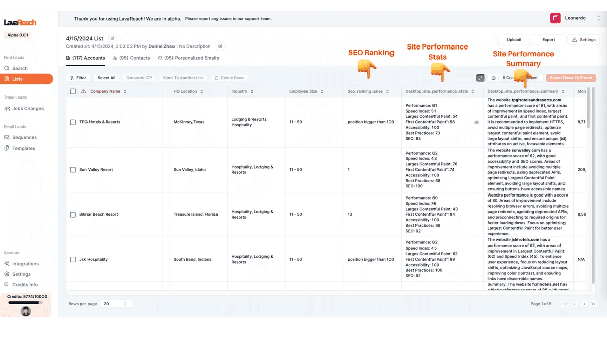 LavaReach's SEO automatic audit features, part 1